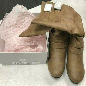JC Tiffany Taupe Size 7.5 Women's Slouch Boots Taupe NIB